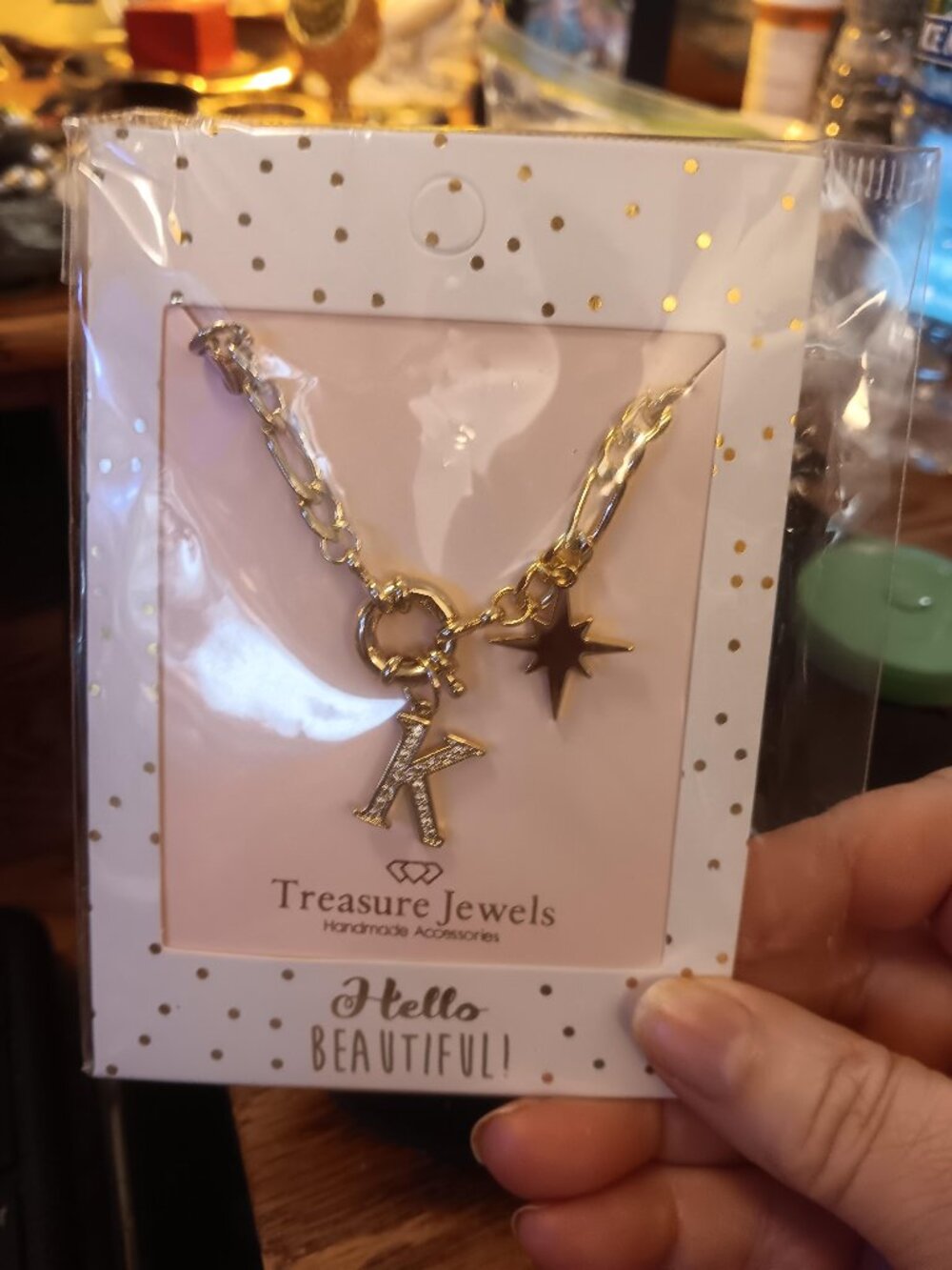 Treasure Jewels Initial Necklace "K" NEW! RARE!